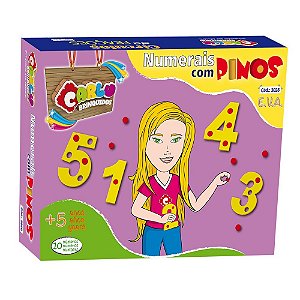 Brinquedo Educativo Numerais Com Pinos E.V.A  Com 55 Peças - CARLU