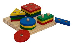 Brinquedo Educativo Prancha De Seleçao Base 15x15cm E 16 Formas