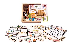 Brinquedo Educativo Bingo De Letras 156 Peças Em Mdf