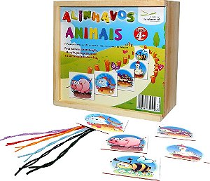 Brinquedo Educativo Alinhavos Animais Com 06 Peças + 06 Cadarços