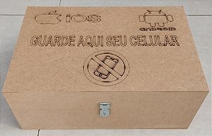 Caixa Organizadora Porta Celular Escola Tranca 36 Nichos MDF