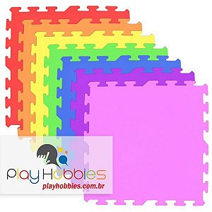 kit com 12 tapetes / tatame em eva liso - 50 x 50 x 1 cm