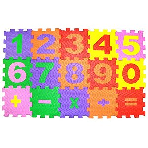 Tapete em eva pequeno - números e sinais 15 peças