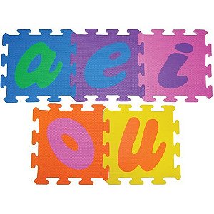 Tapete de vogais 5 placas