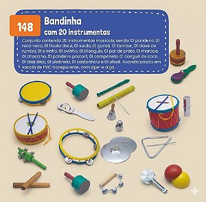 Bandinha Rítmica Infantil 20 Instrumentos Musicais Sacola