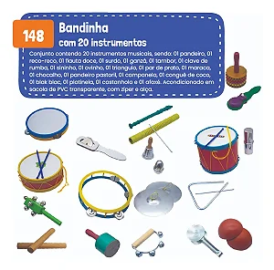 Bandinha Rítmica Infantil 20 Instrumentos Musicais Sacola