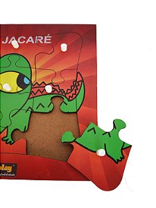 Brinquedo Educativo Quebra Cabeça Com Pinos Jacaré 9 Peças