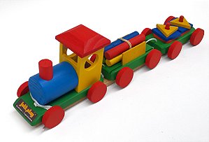 Brinquedo Educativo Trem Pedagogico Em Madeira