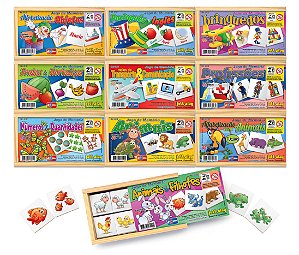 Conjunto com 5 Jogos Educativos Em Madeira Pedagógicos Brinquedo Jottplay