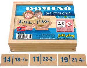 Brinquedo Educativo Dominó De Subtração 28 Peças