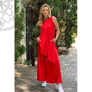 Conjunto Pantalona Laguna - Vermelho