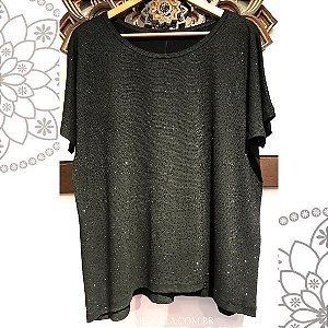 Blusa Glam - Preta c/ Pedrarias