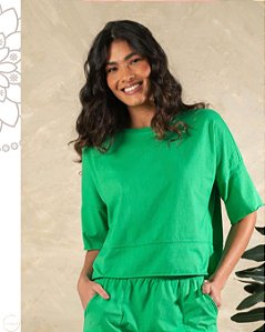 Blusa Italy Verde 100% Algodão