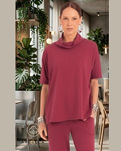 Blusa Gola Alta Zibo 100% algodão - Merlot
