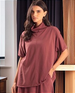 Blusa Gola Alta Zibo 100% algodão - Berinjela