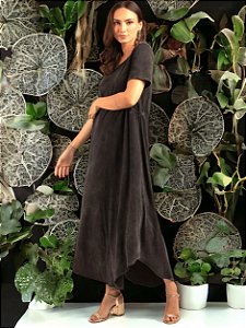 Vestido Veneza - Grafite Stone-100% Algodão