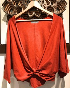 Kimono Curto - terracota- 100% Algodão