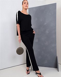 Conjunto Sardenha - Manga curta - Preto