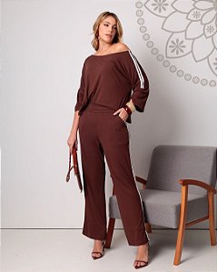 Conjunto Sardenha - Manga 3/4 - café