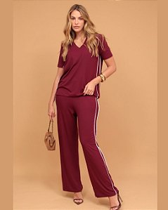 Conjunto Acapulco Vinho c/ manga