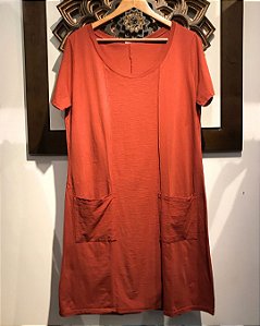 Vestido Macapá - 100% algodão - Mascavo