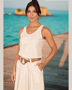 Regata Friso Finn - 100% Algodão - Off White