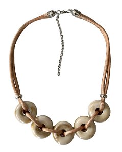 Colar Madagascar MARFIM Fio Náutico 45cm