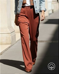 Calça Pantalona Vancouver Algodão Vinho