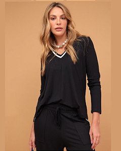 Conjunto Genova Preto em Viscose Confortável