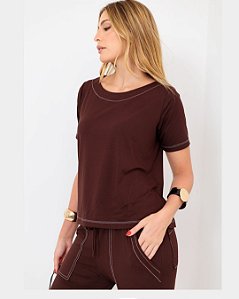 Conjunto Lion Marrom- Malha Viscose Elastano