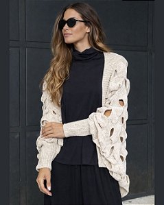 Casulo Vermon Cardigan Tricô Moderno - OFF WHITE