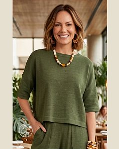 Blusa Básica Nice 100% Algodão Verde