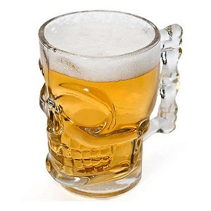 Caneca de Chopp Caveira Lyor Transparente 500 ml