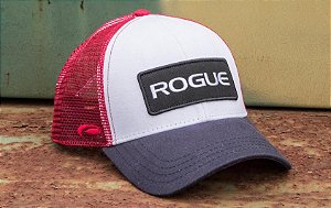 Boné Rogue Patch Trucker Hat -Cor Branco Azul Vermelho