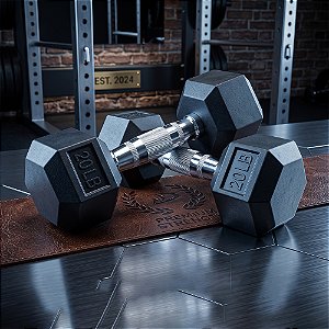 Dumbbell Sextavado Cromado - USA - Par - Pesos até 100lb