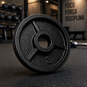 Anilha Olímpica de Ferro 51mm Pintada Preta - Par