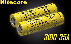 Kit 02 Bateria Nitecore 18650 Imr 2600 Mah 40a
