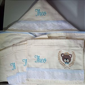 Kit de toalhas personalizadas - 04 peças - urso