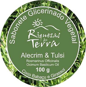 Sabonete Glicerinado Vegetal Alecrim e Tulsi