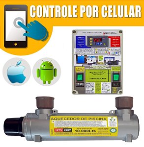 Aquecedor Automático de Piscina HIDROHOT (capacidade de até 10.000 litros) - LIGA/DESLIGA Via APP