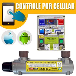 Aquecedor Automático de Piscina HIDROHOT (capacidade de até 30.000 litros) - LIGA/DESLIGA Via APP