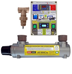 Aquecedor Automático de Piscina com Ionizador (capacidade de até 20.000 litros)