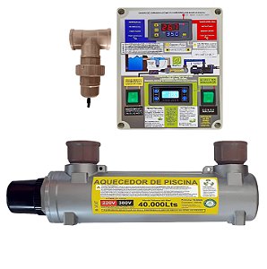 Aquecedor Automático de Piscina com Ionizador (capacidade de até 40.000 litros)