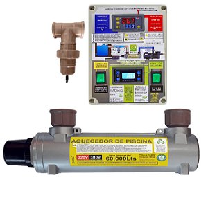 Aquecedor Automático de Piscina com Ionizador (capacidade de até 60.000 litros)
