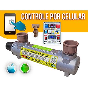 Aquecedor e Ionizador Automático de Piscina (capacidade de até 10.000 litros) HIDROHOT - LIGA/DESLIGA Via APP
