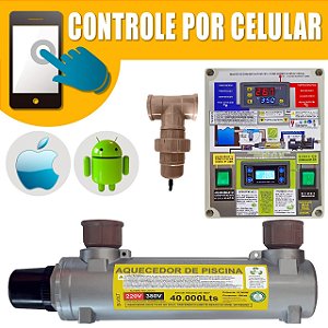 Aquecedor e Ionizador Automático de Piscina (capacidade de até 40.000 litros) HIDROHOT - LIGA/DESLIGA Via APP