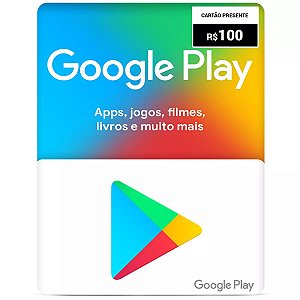Gift Card  Google Play R$100 Reais
