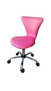Cadeira Formiga Estofada Modelo LV42 com base estrela cromada, rodízios de silicone e regulagem de altura. Lv Estofados