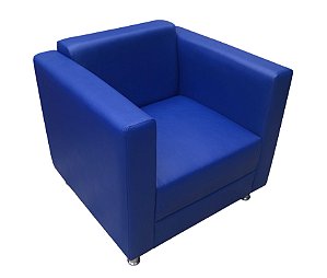 Poltrona para Recepção com pés aluminio regulável modelo LV108 (cores vermelha, cinza e azul) . Lv Estofados.