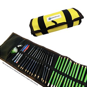 Estojo De Enrolar Mini Amarelo para Desenhar E Colorir (p)